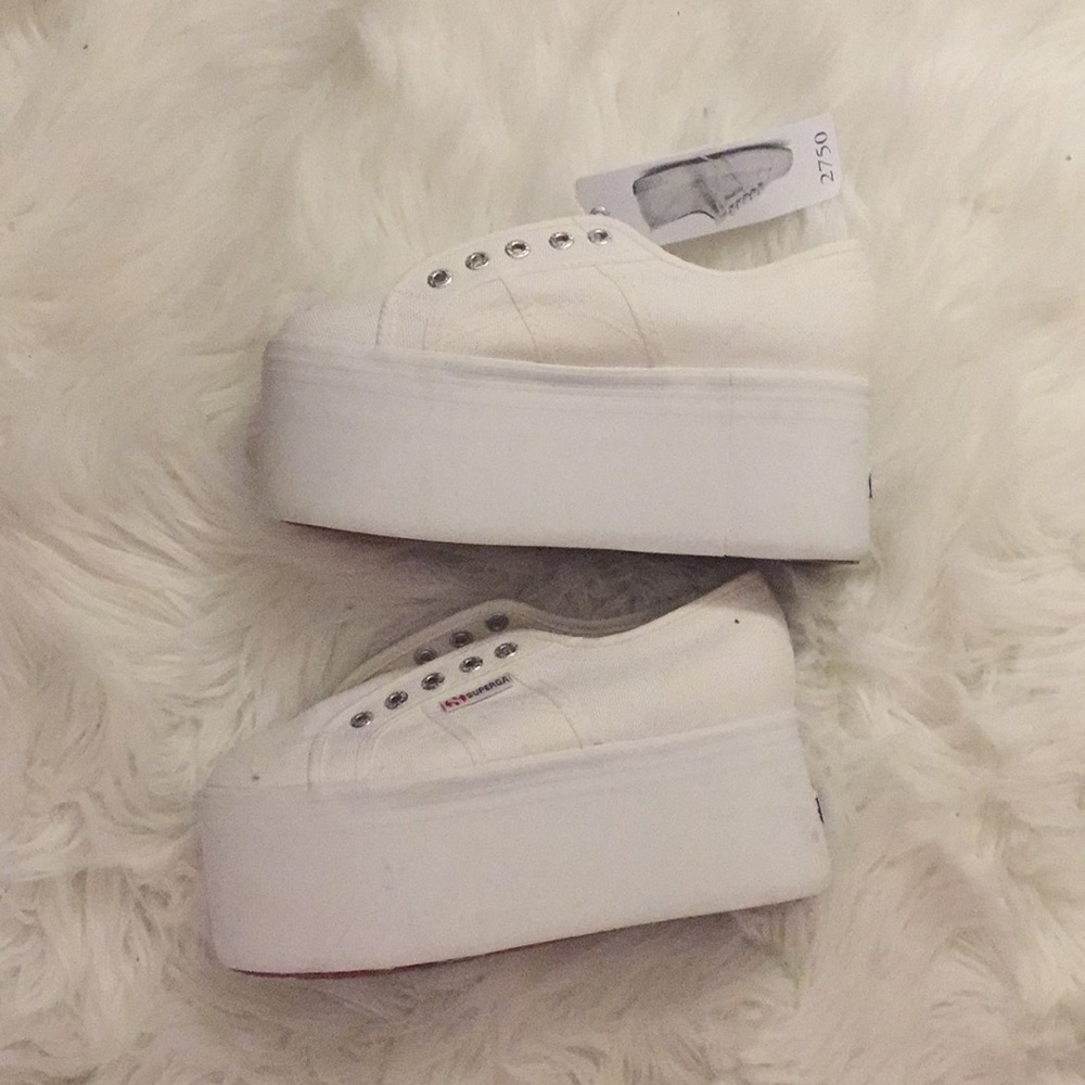 White Superga Super Platform Sneakers